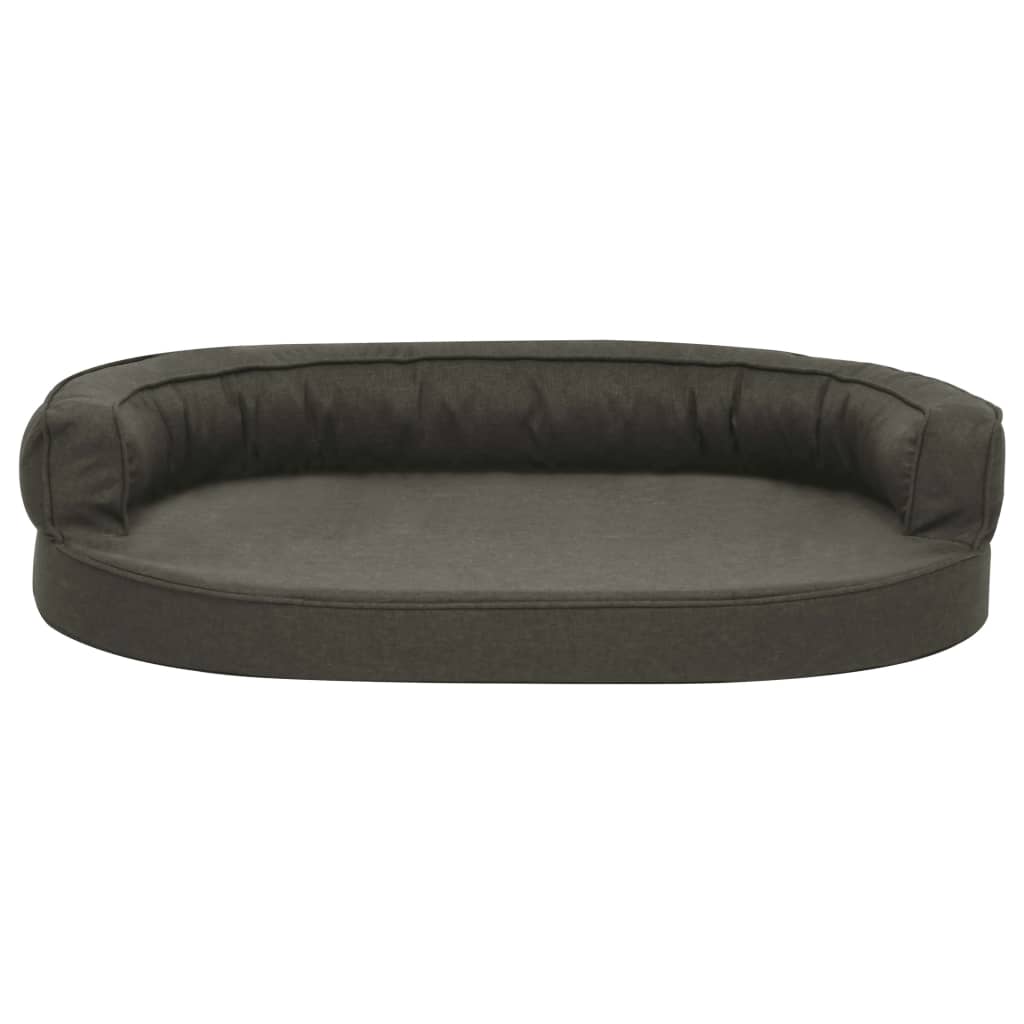 Ergonomisk hundeseng med linutseende 75x53 cm mørkegrå