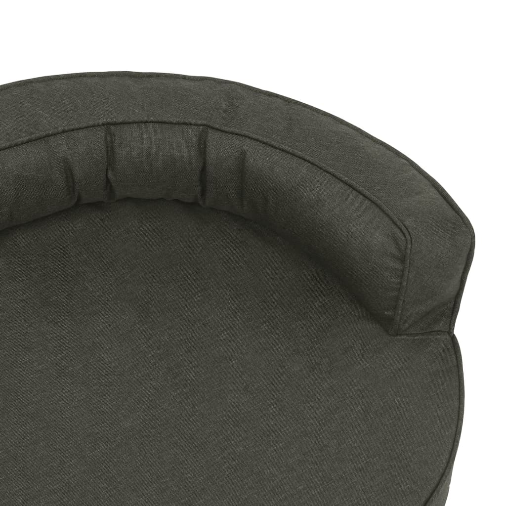 Ergonomisk hundeseng med linutseende 75x53 cm mørkegrå