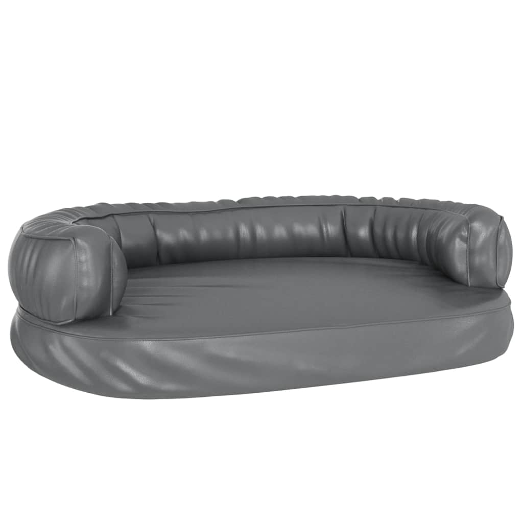 Ergonomisk hundeseng skum grå 75x53 cm kunstig skinn vidaXL
