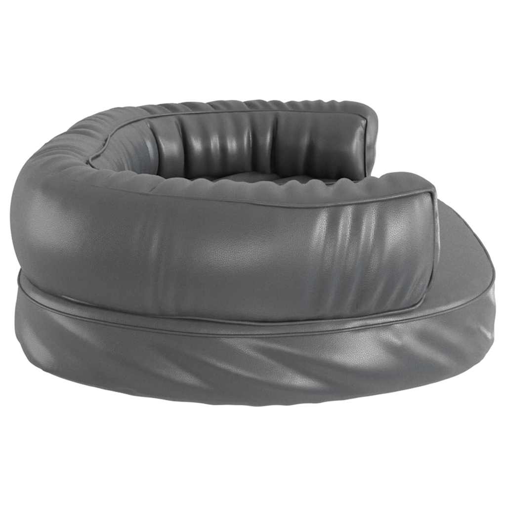 Ergonomisk hundeseng skum grå 75x53 cm kunstig skinn vidaXL