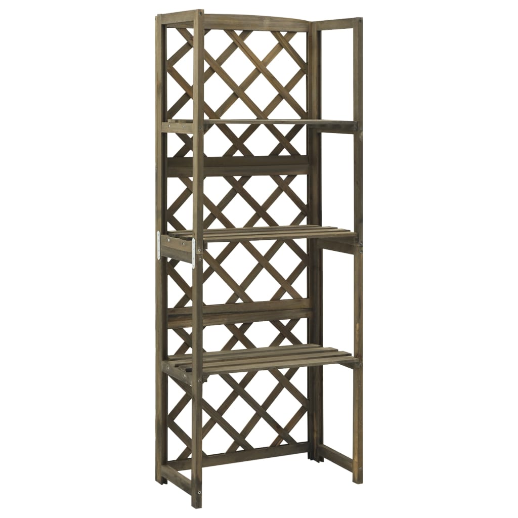 Espalier med hyller 55x30x140 cm heltre gran grå