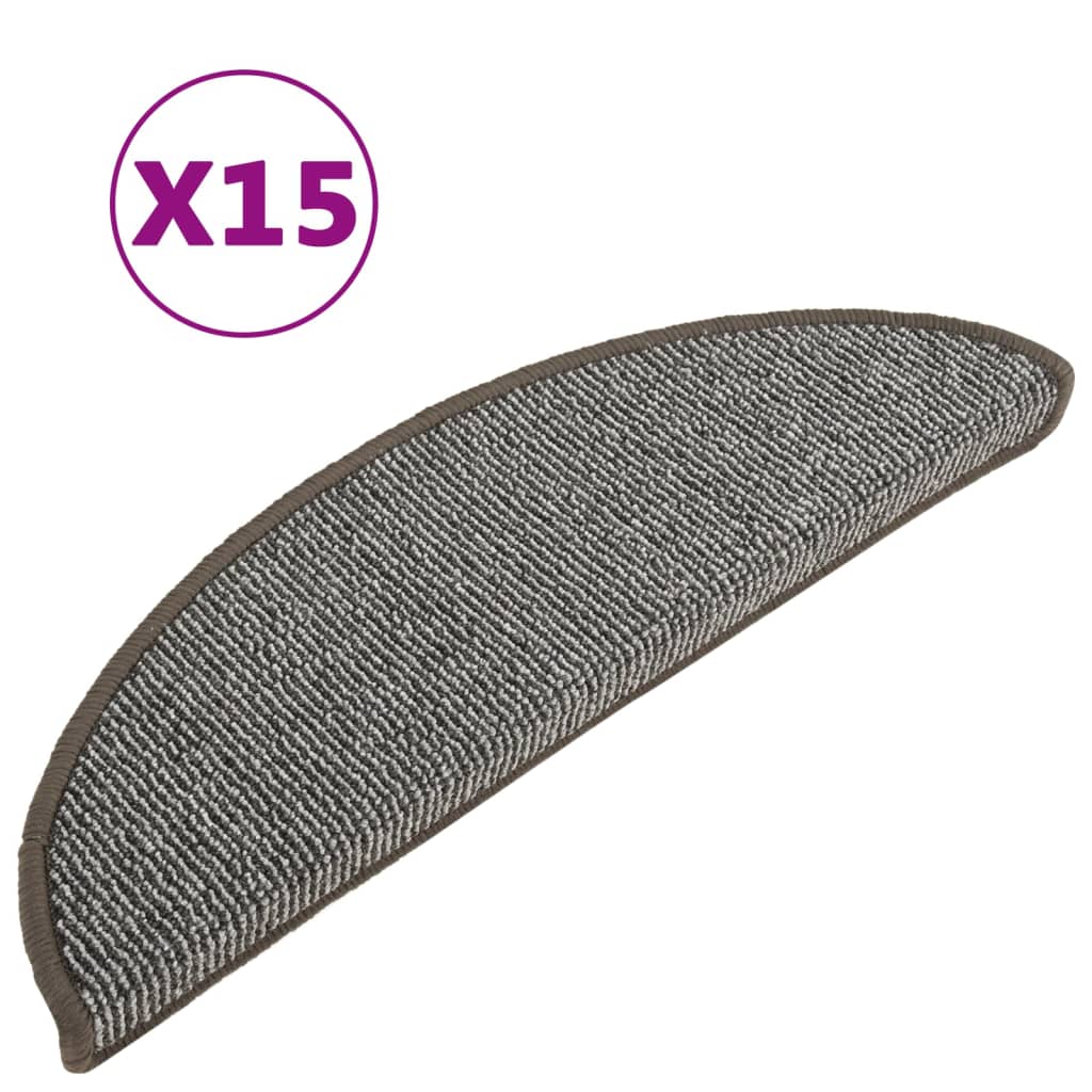 Trappematter 15 stk 56x17x3 cm grå halvrund