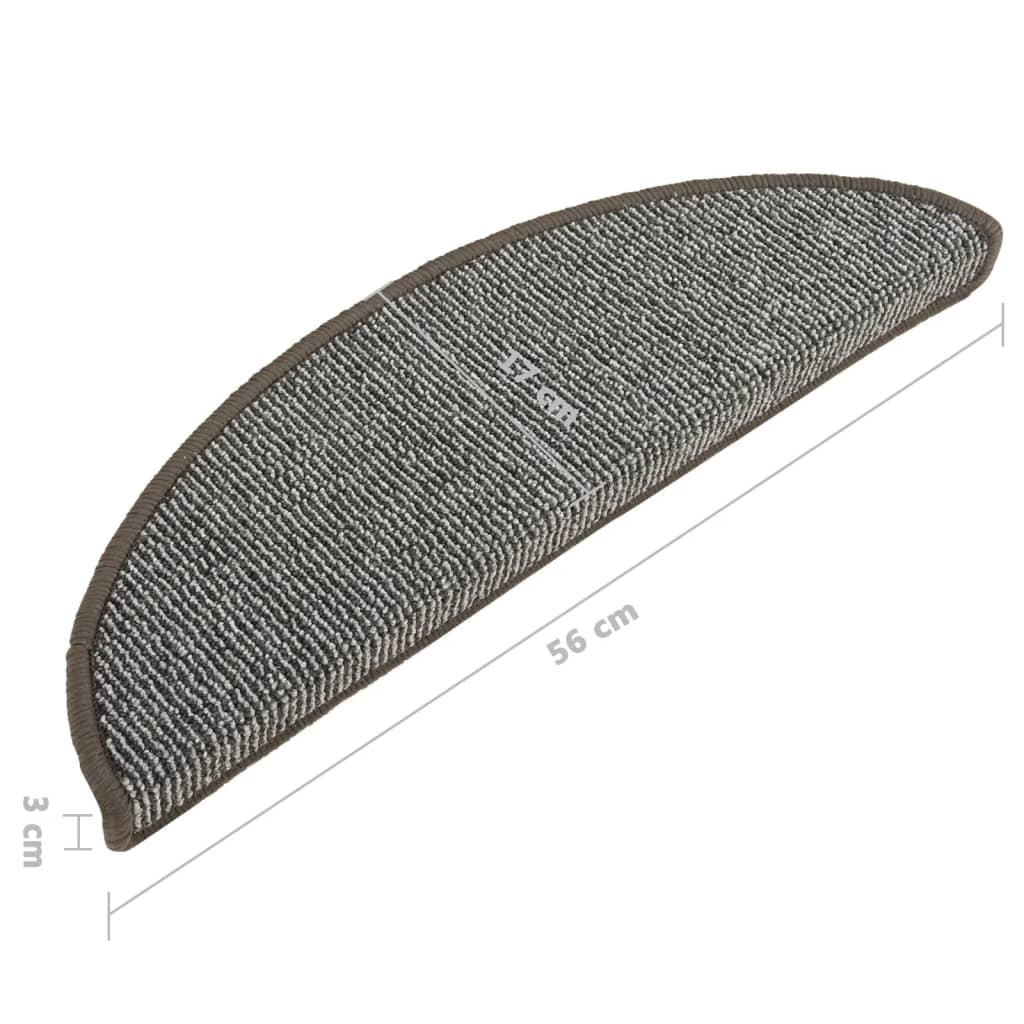 Trappematter 15 stk 56x17x3 cm grå halvrund