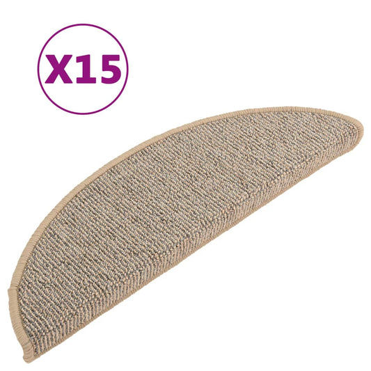 Trappematter 15 stk 56x17x3 cm brune halvrund