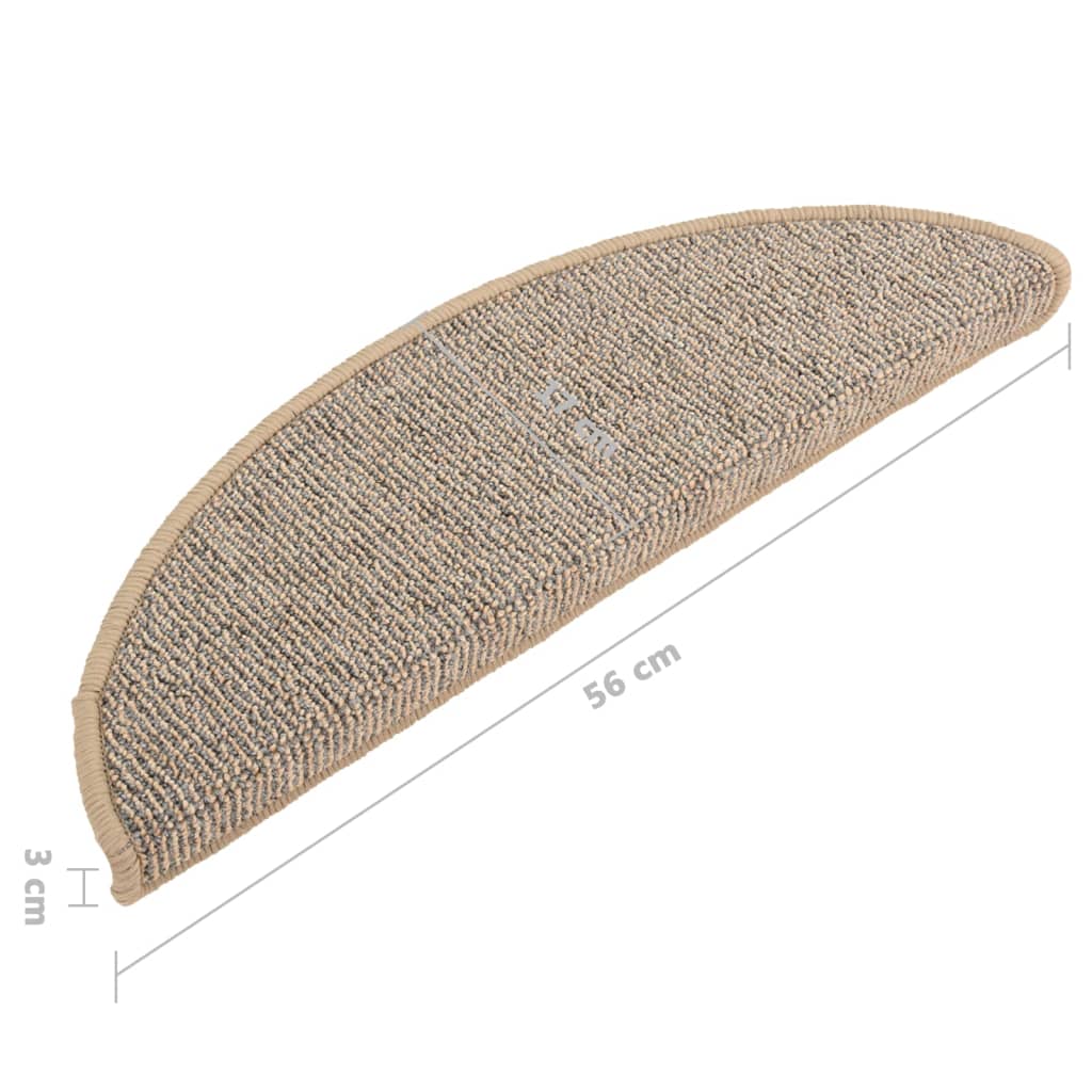 Trappematter 15 stk 56x17x3 cm brune halvrund