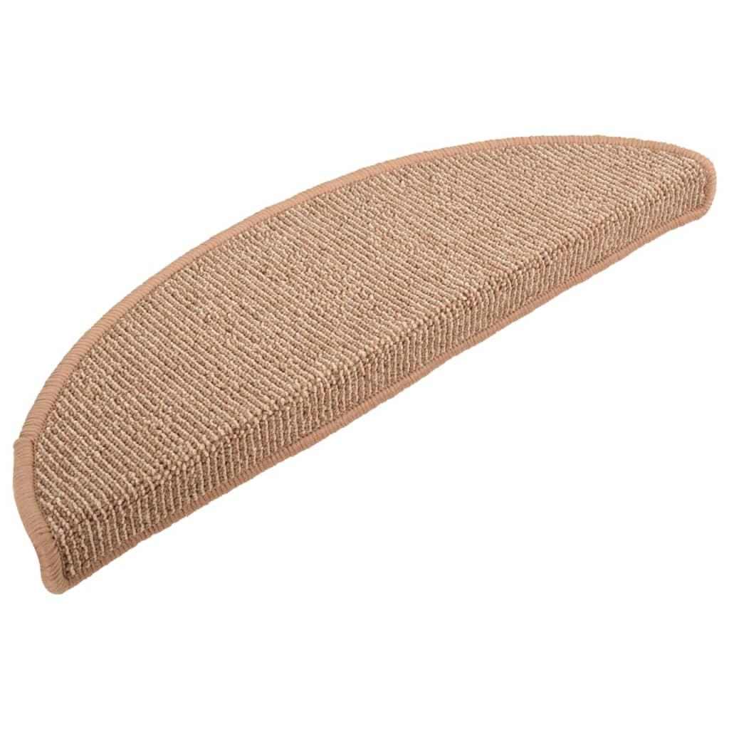 Trappematter 15 stk 56x17x3 cm lysebrune halvrund vidaXL