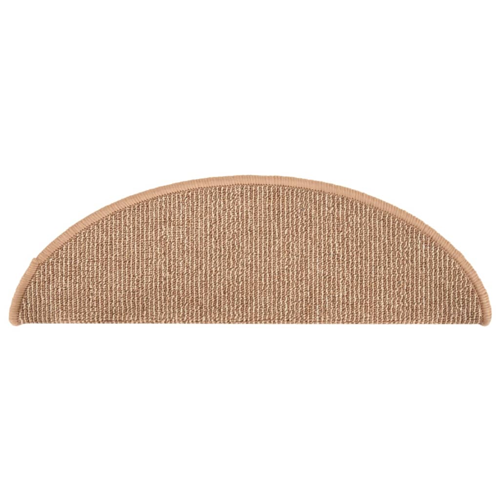 Trappematter 15 stk 56x17x3 cm lysebrune halvrund vidaXL