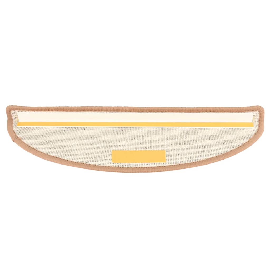 Trappematter 15 stk 56x17x3 cm lysebrune halvrund vidaXL