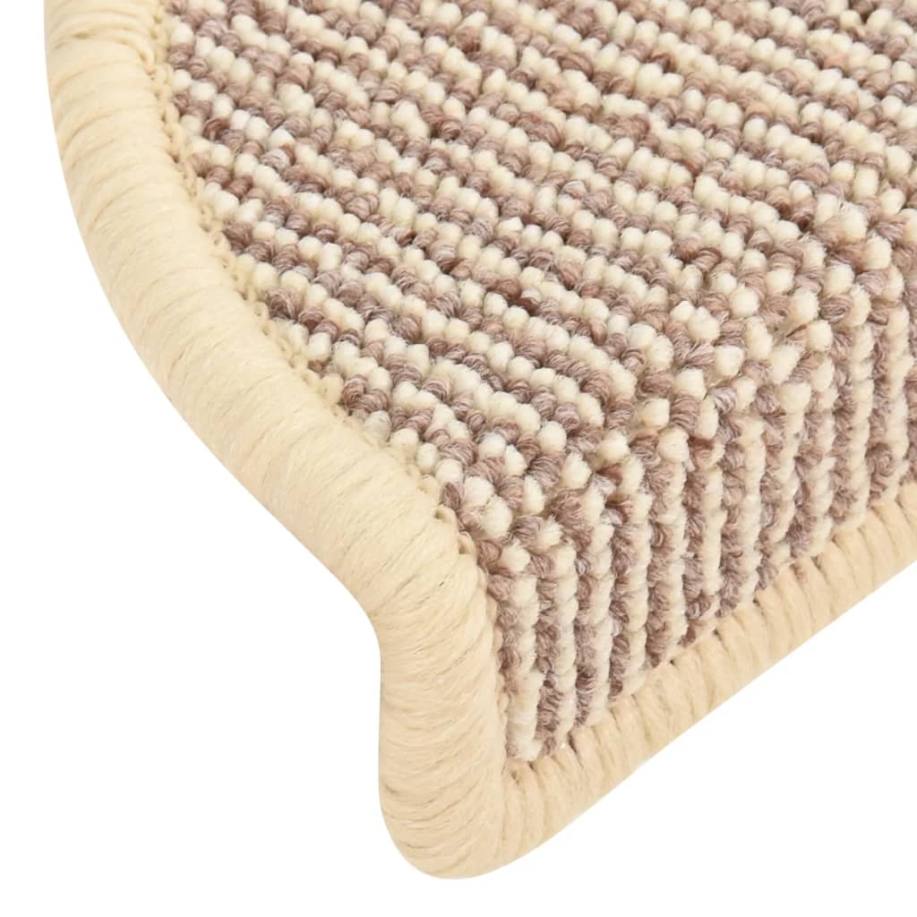 Trappematter 15 stk 56x17x3 cm hvite og brune halvrund