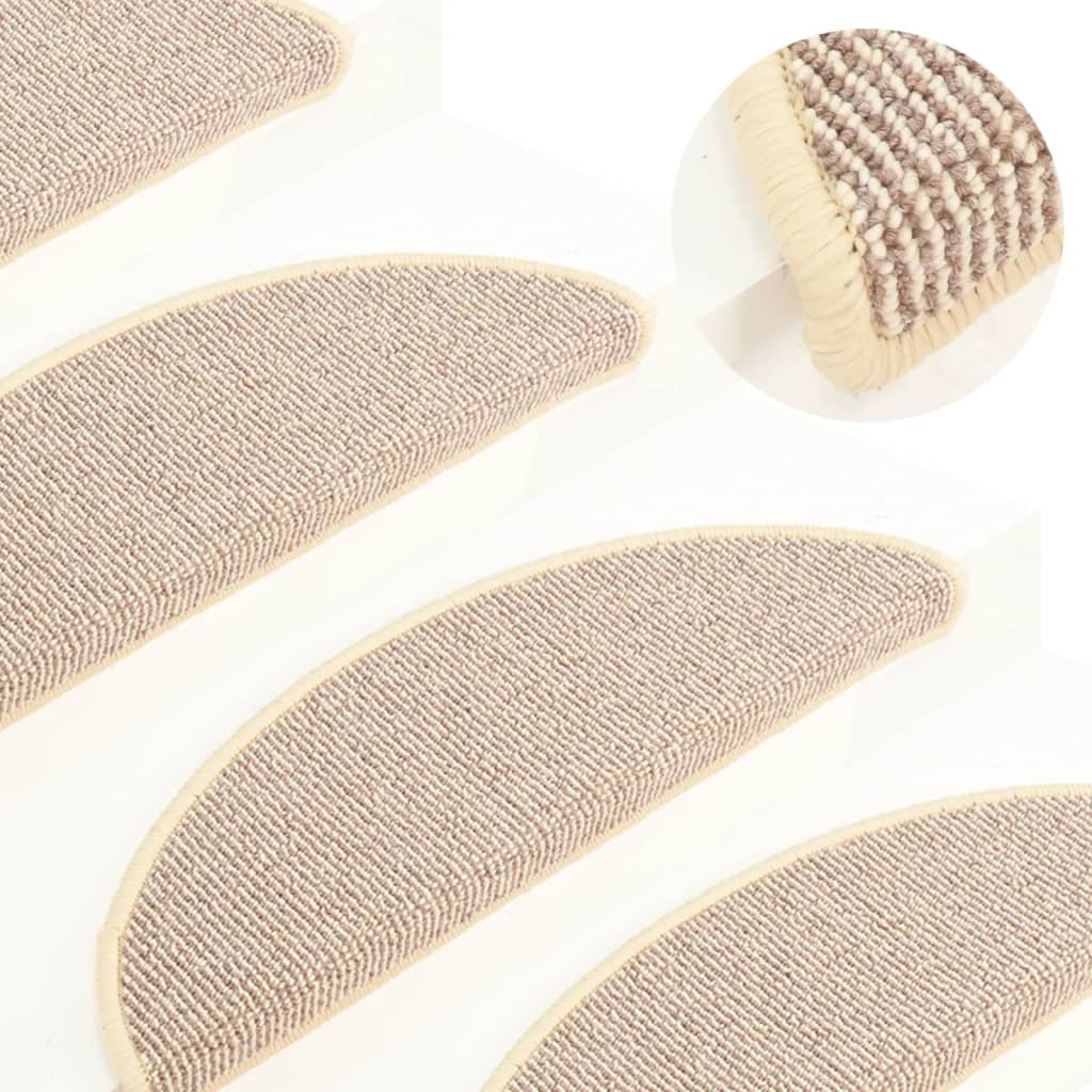 Trappematter 15 stk 56x17x3 cm hvite og brune halvrund