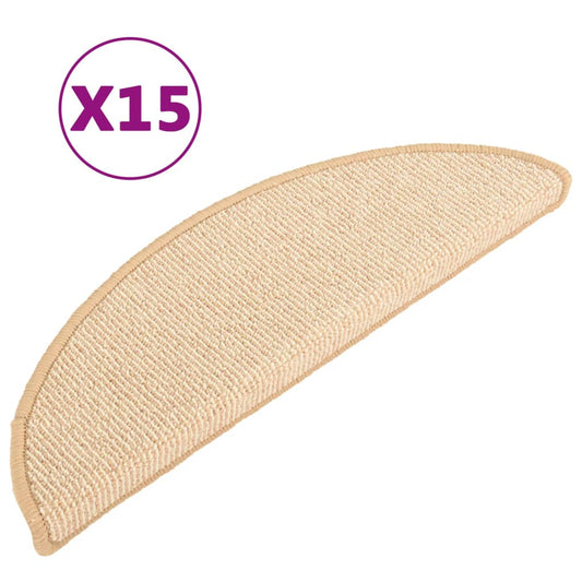 Trappematter 15 stk 56x17x3 cm kremfargede halvrund
