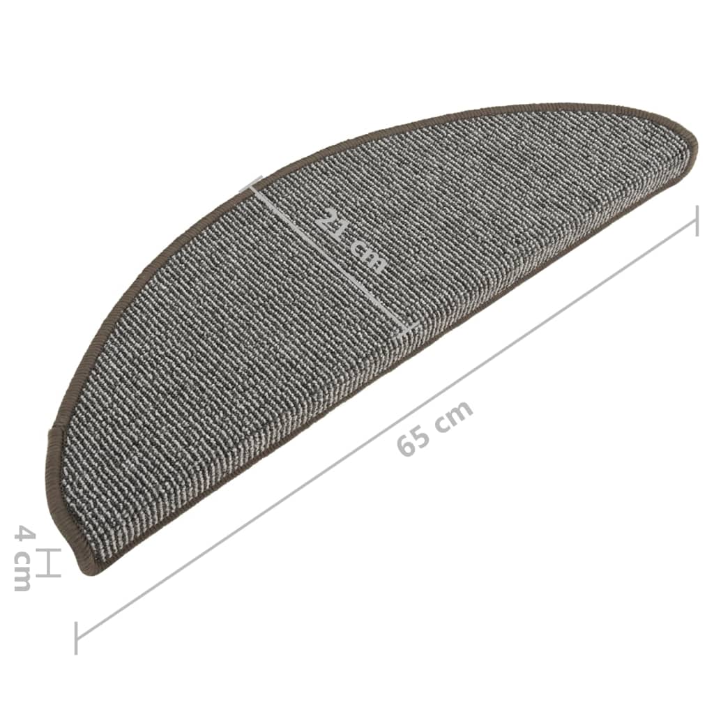 Trappematter 15 stk 65x21x4 cm grå halvrund store