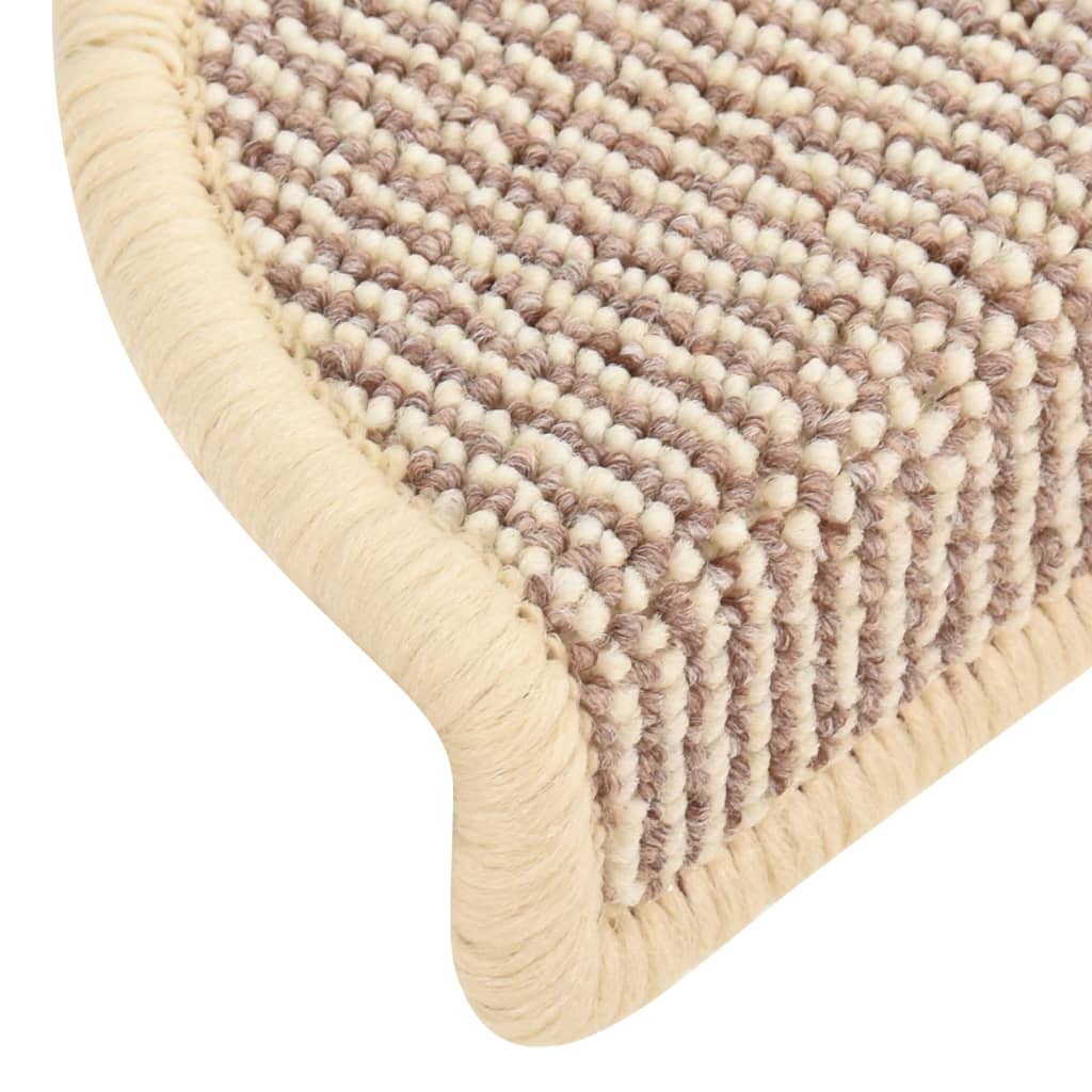 Trappematter 15 stk 65x21x4 cm hvite og brune halvrund store