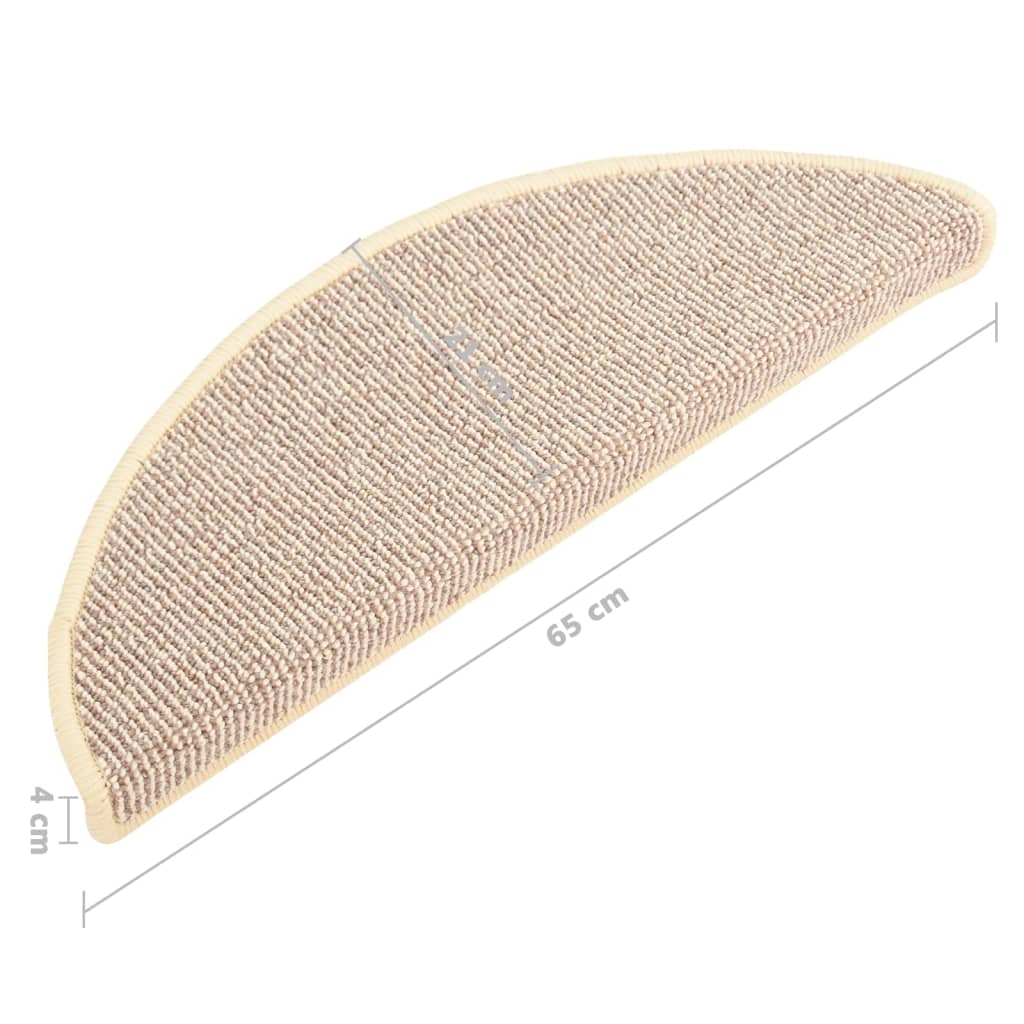 Trappematter 15 stk 65x21x4 cm hvite og brune halvrund store