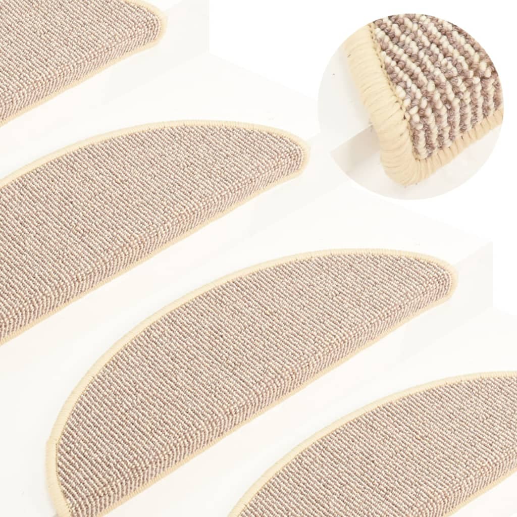 Trappematter 15 stk 65x21x4 cm hvite og brune halvrund store