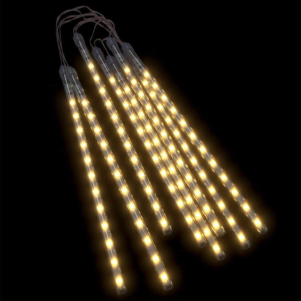 Meteorlys 8 stk 30 cm varmhvit 192 LED innendørs og utendørs