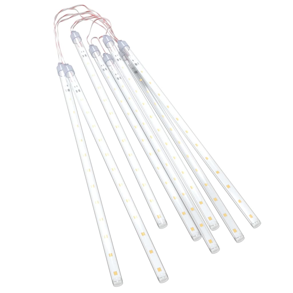 Meteorlys 8 stk 30 cm varmhvit 192 LED innendørs og utendørs