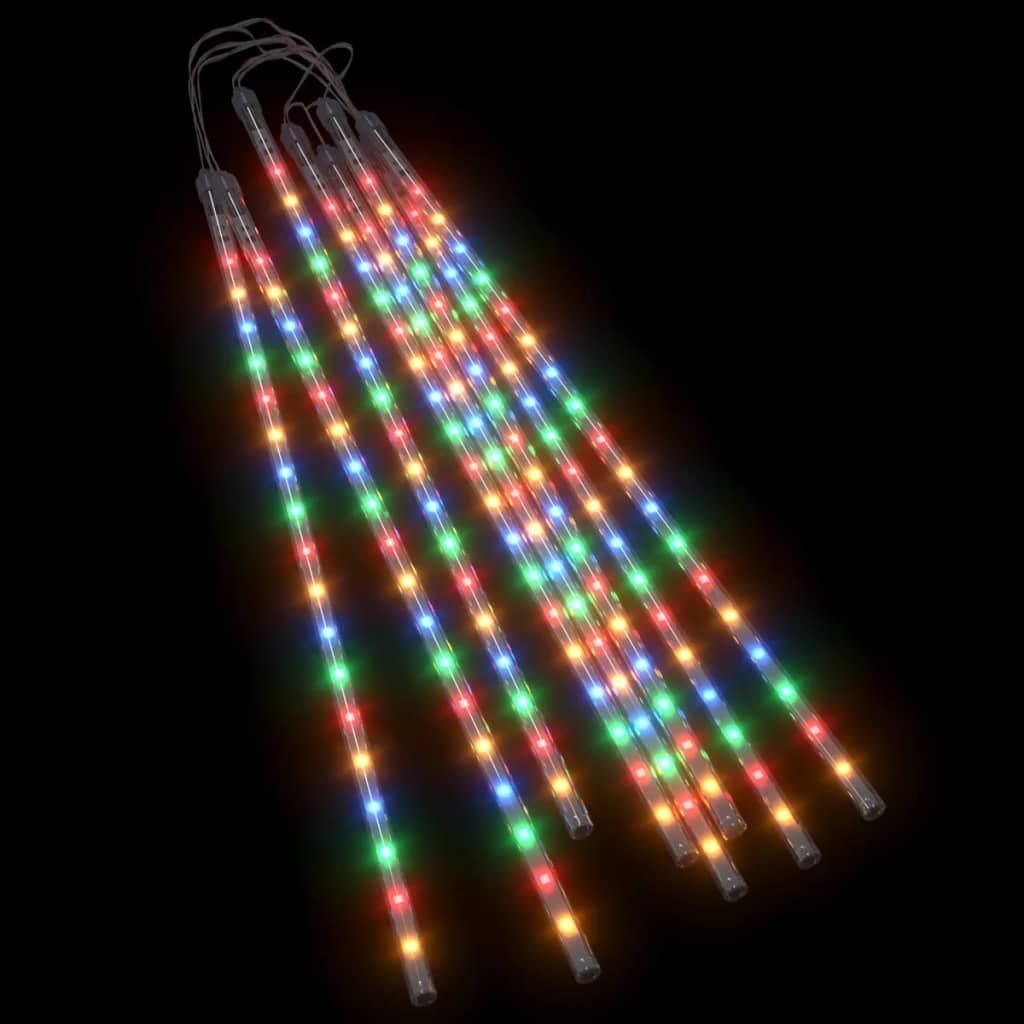 8stk Meteorlys 50 cm flerfarget 288 LED innendørs og utendørs