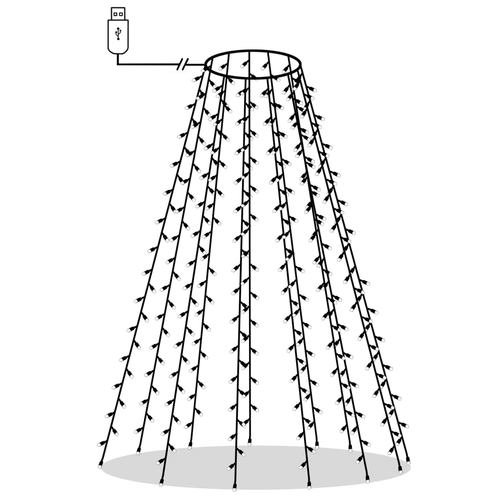Nettlys for juletre med 150 LED blå 150 cm
