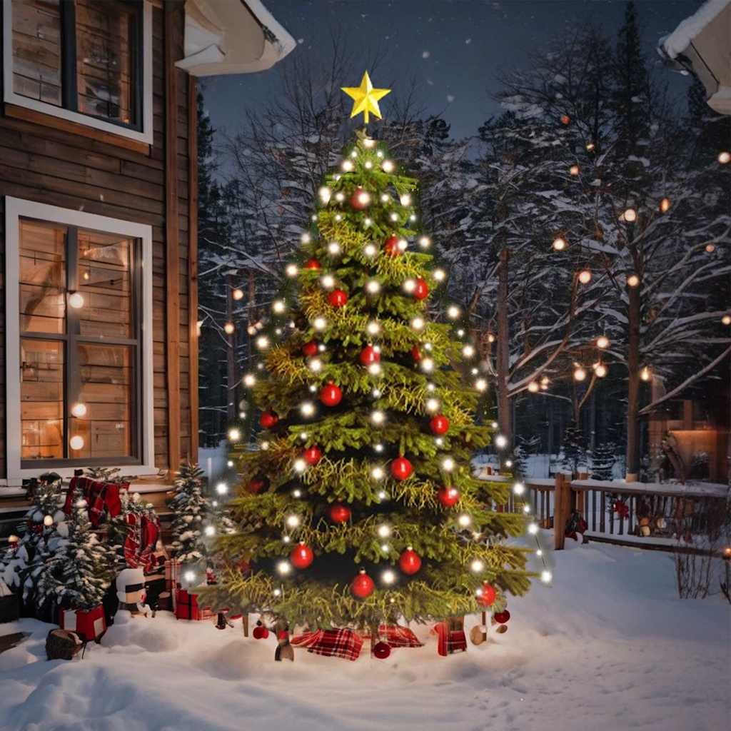 Nettlys for juletre med 180 LED kaldhvit 180 cm