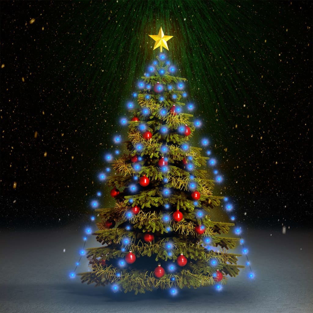 Nettlys for juletre med 180 LED blå 180 cm