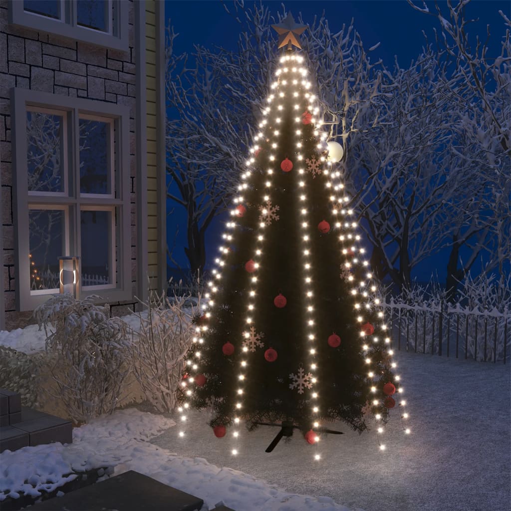 Nettlys for jultre med 250 LED kaldhvit 250 cm