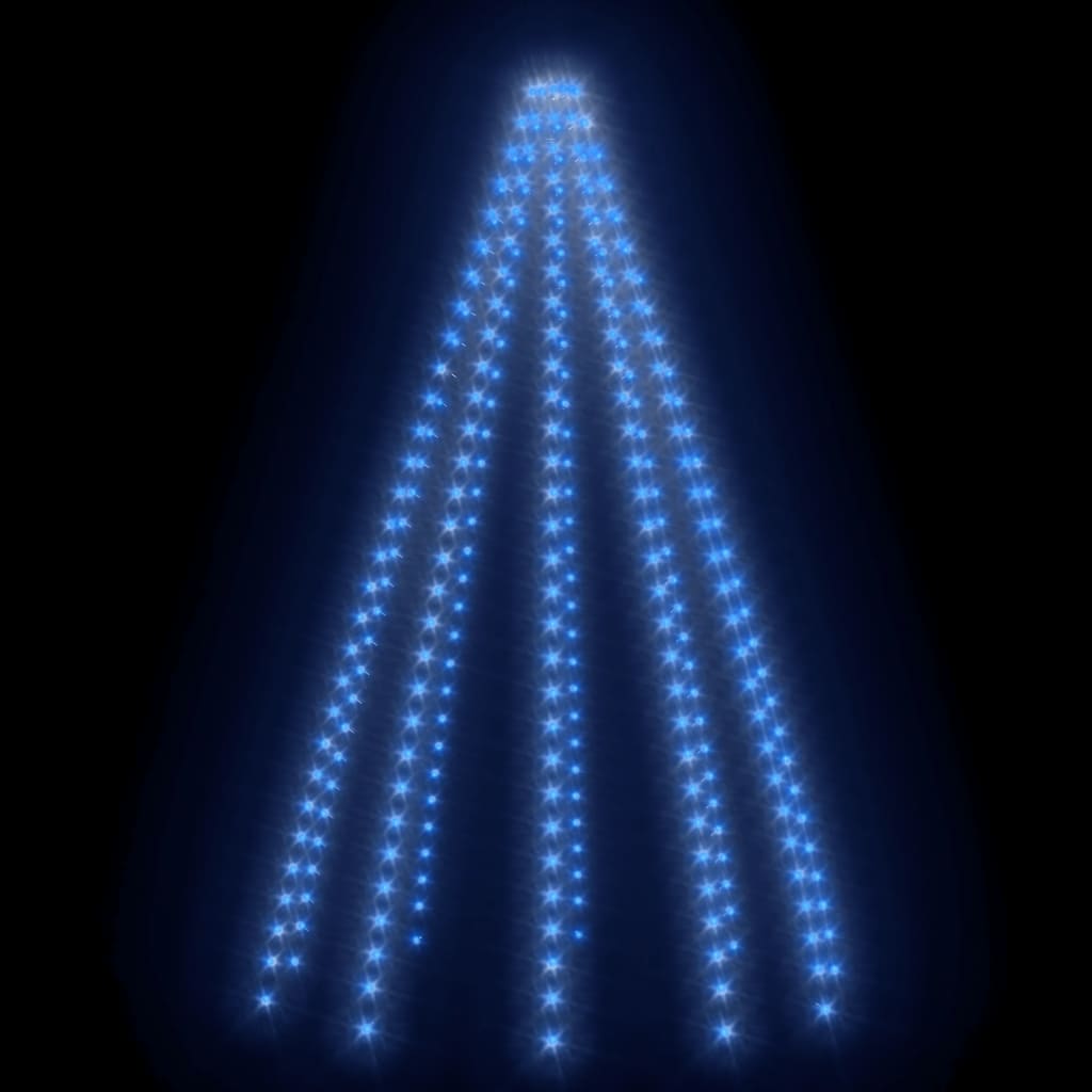 Nettlys for jultre med 250 LED blå 250 cm