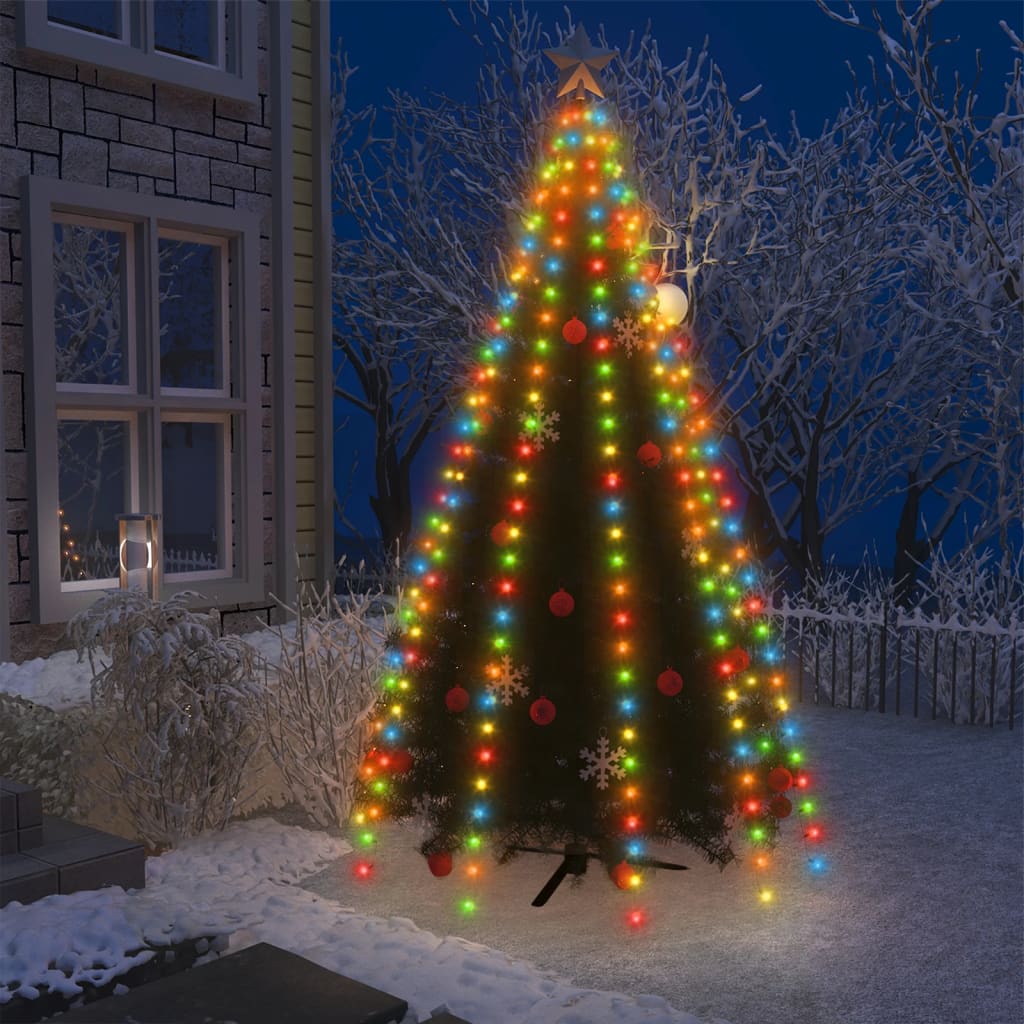 Nettlys for jultre med 250 LED flerfarget 250 cm