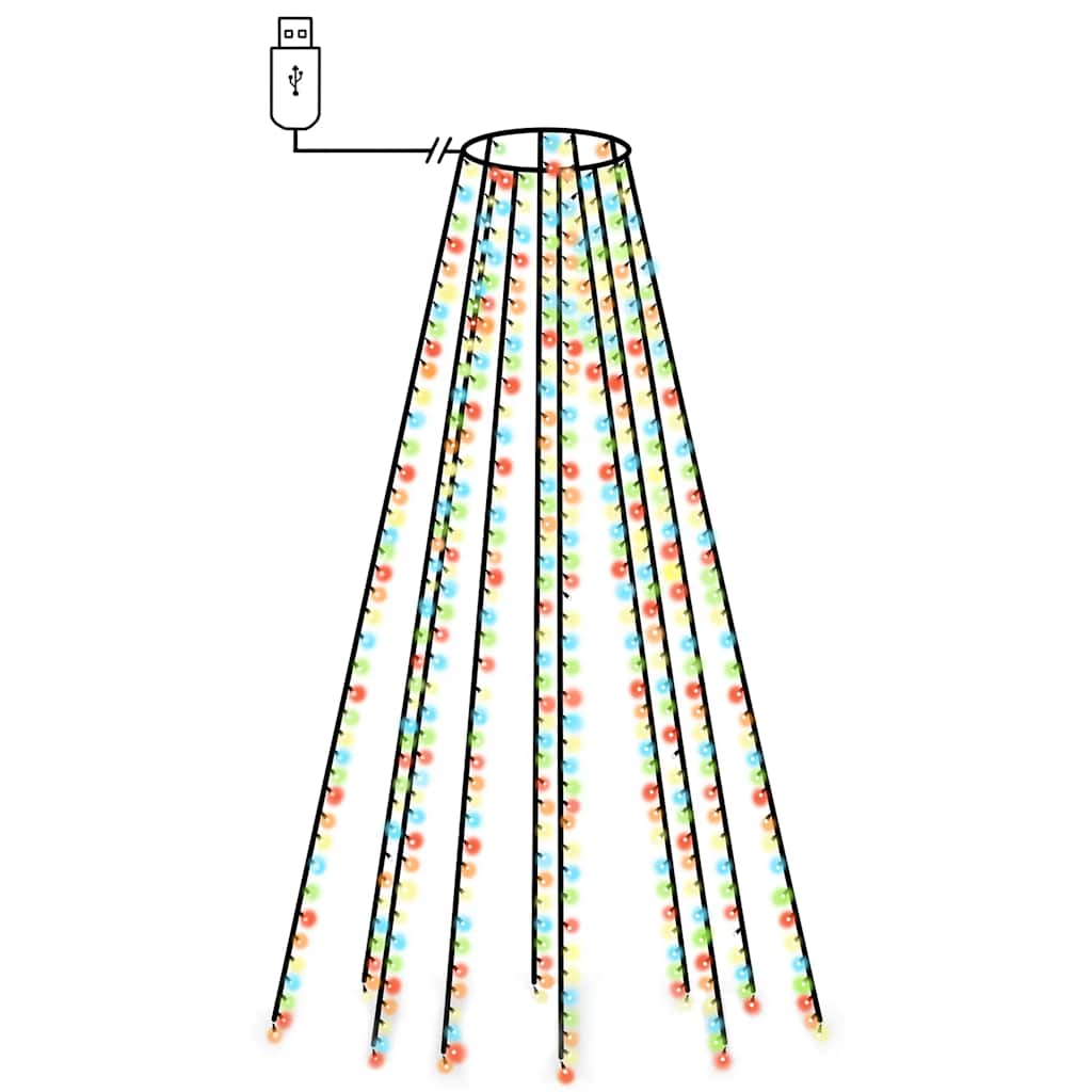 Nettlys for juletre med 400 LED flerfarget 400 cm