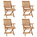 Sammenleggbare hagestoler 4 stk heltre teak