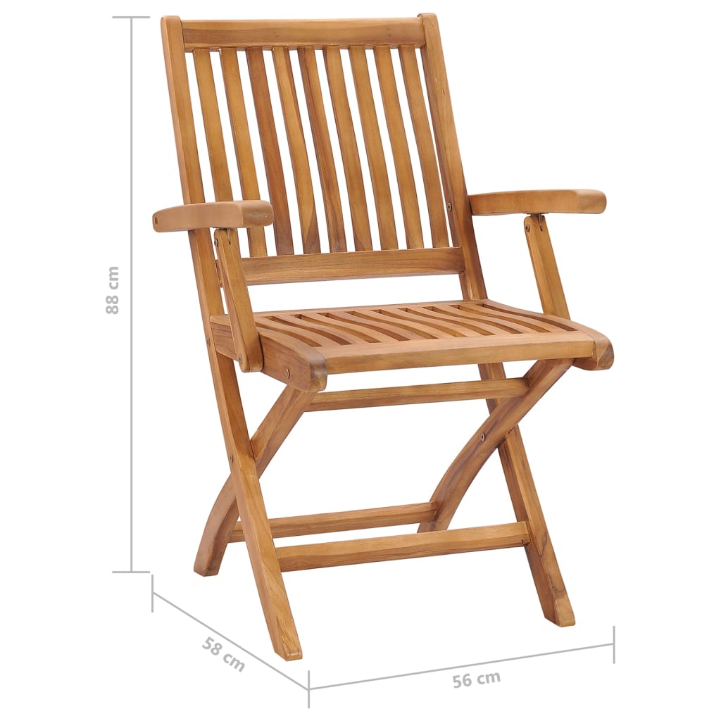 Sammenleggbare hagestoler 4 stk heltre teak