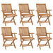 Sammenleggbare hagestoler 6 stk heltre teak