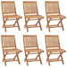 Sammenleggbare hagestoler 6 stk heltre teak