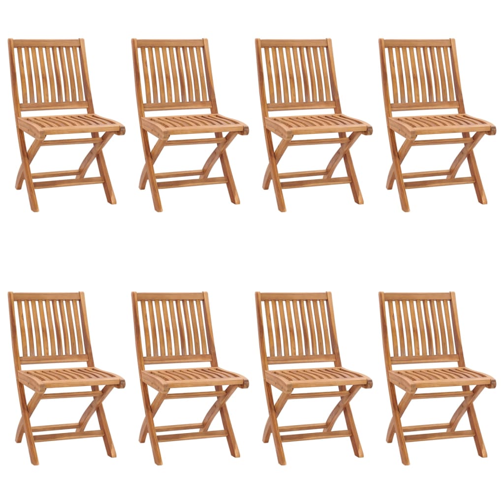 Sammenleggbare hagestoler 8 stk heltre teak