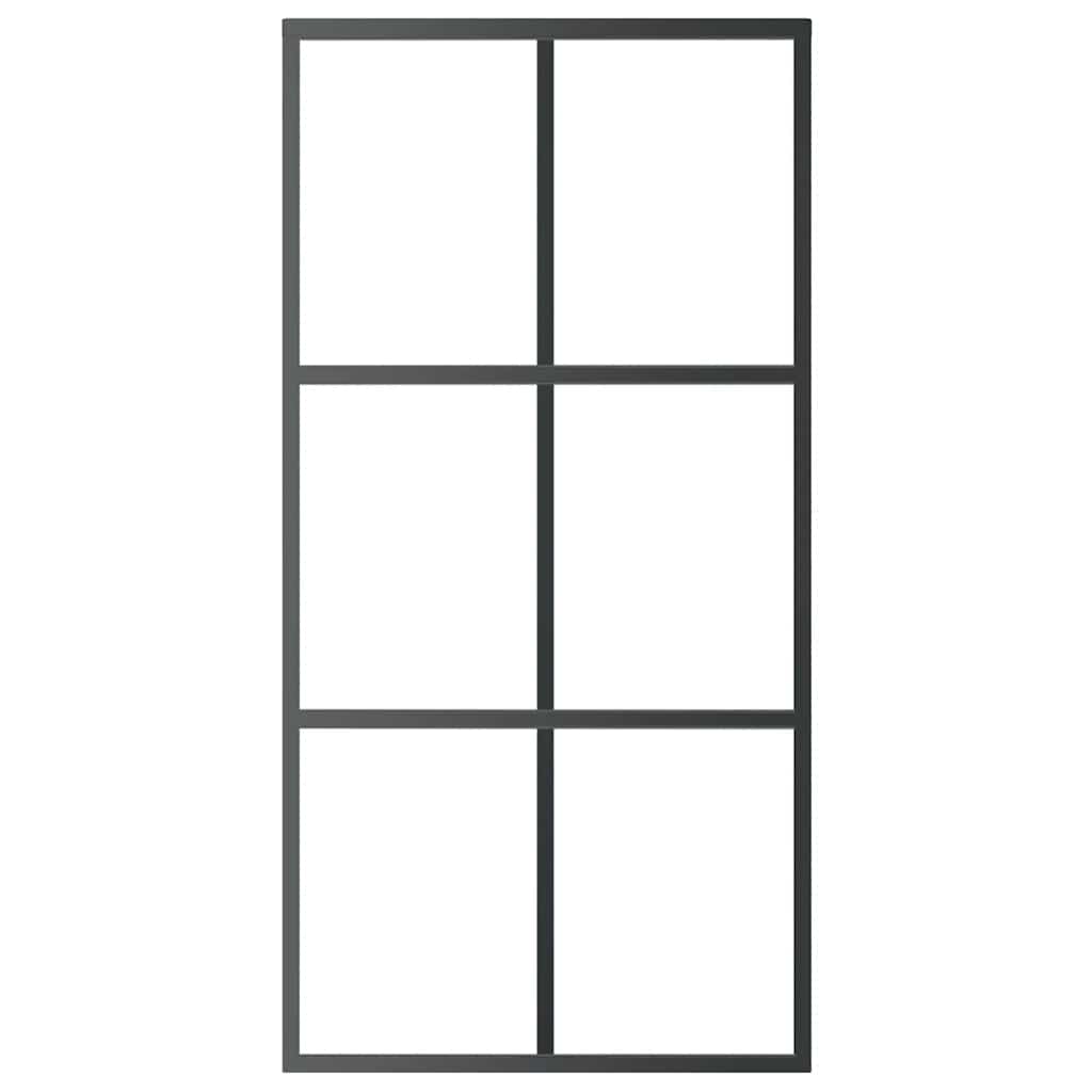 Skyvedør ESG-glass og aluminium 102x205 cm svart vidaXL
