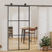 Skyvedør ESG-glass og aluminium 102x205 cm svart vidaXL