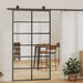 Skyvedør ESG-glass og aluminium 102x205 cm svart vidaXL