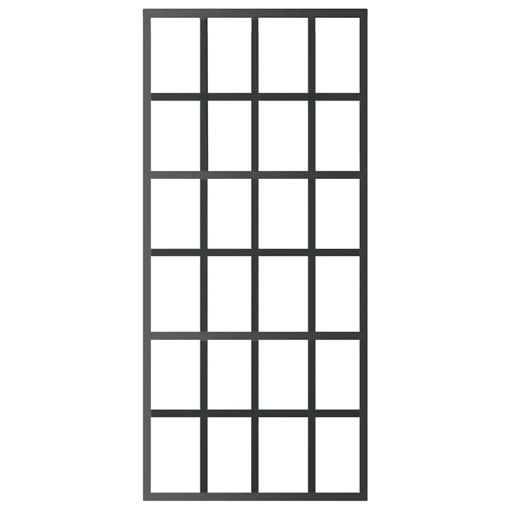 Skyvedør ESG-glass og aluminium 90x205 cm svart vidaXL