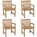 Utestoler 4 stk heltre teak vidaXL