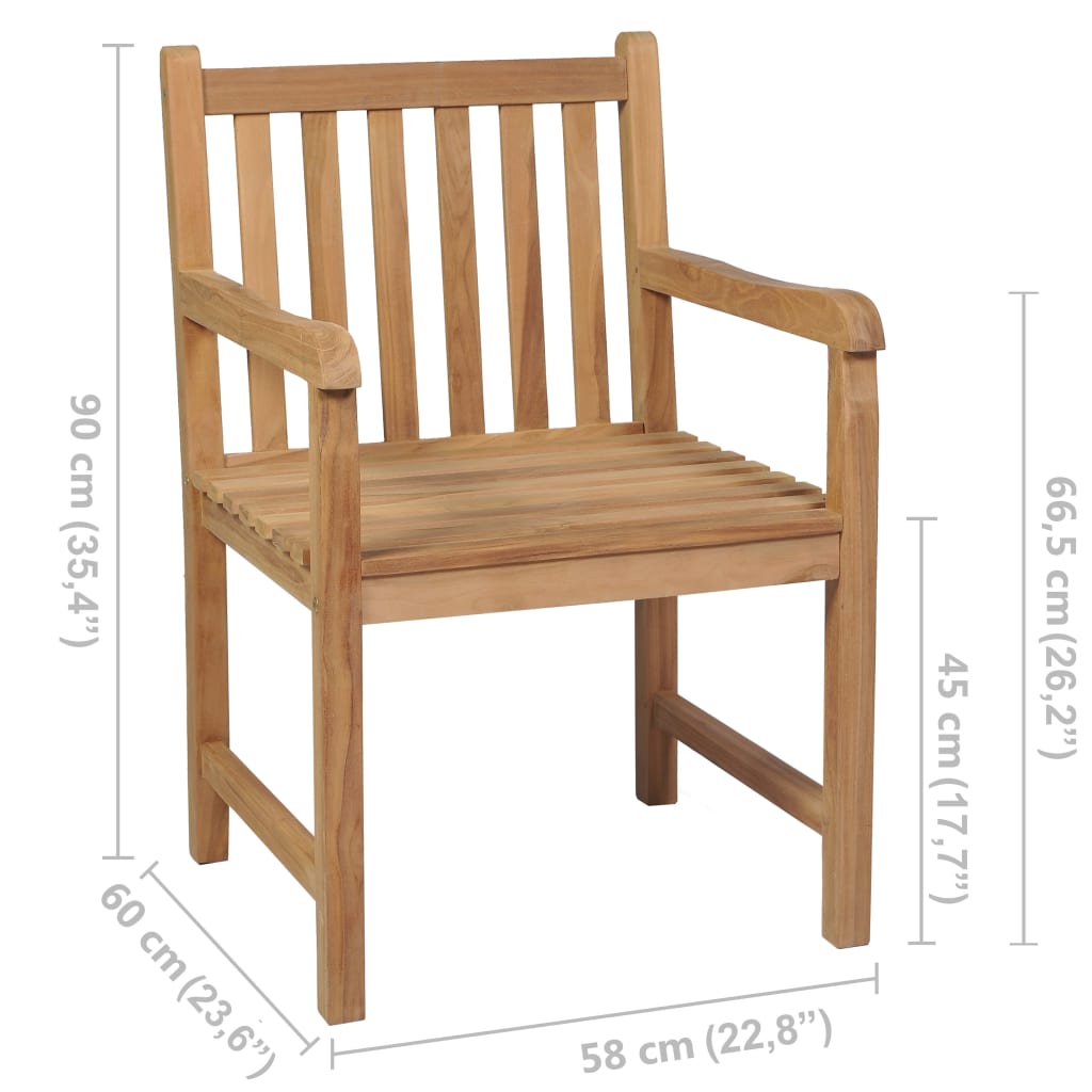 Utestoler 4 stk heltre teak vidaXL
