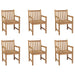 Utestoler 6 stk heltre teak vidaXL