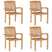 Stablebare hagestoler 4 stk heltre teak