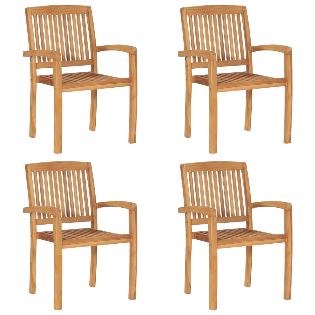 Stablebare hagestoler 4 stk heltre teak