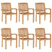 Stablebare hagestoler 6 stk heltre teak