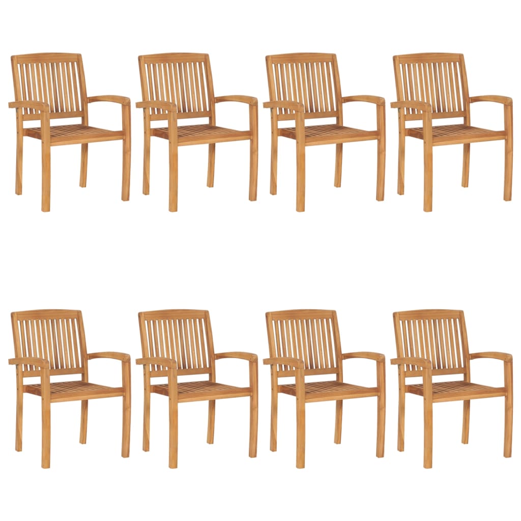 Stablebare hagestoler 8 stk heltre teak