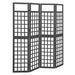 Romdeler/espalier 4 paneler heltre gran svart 161x180 cm