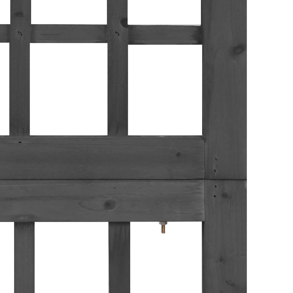 Romdeler/espalier 4 paneler heltre gran svart 161x180 cm
