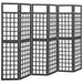 Romdeler/espalier 6 paneler heltre svart 242,5x180 cm vidaXL