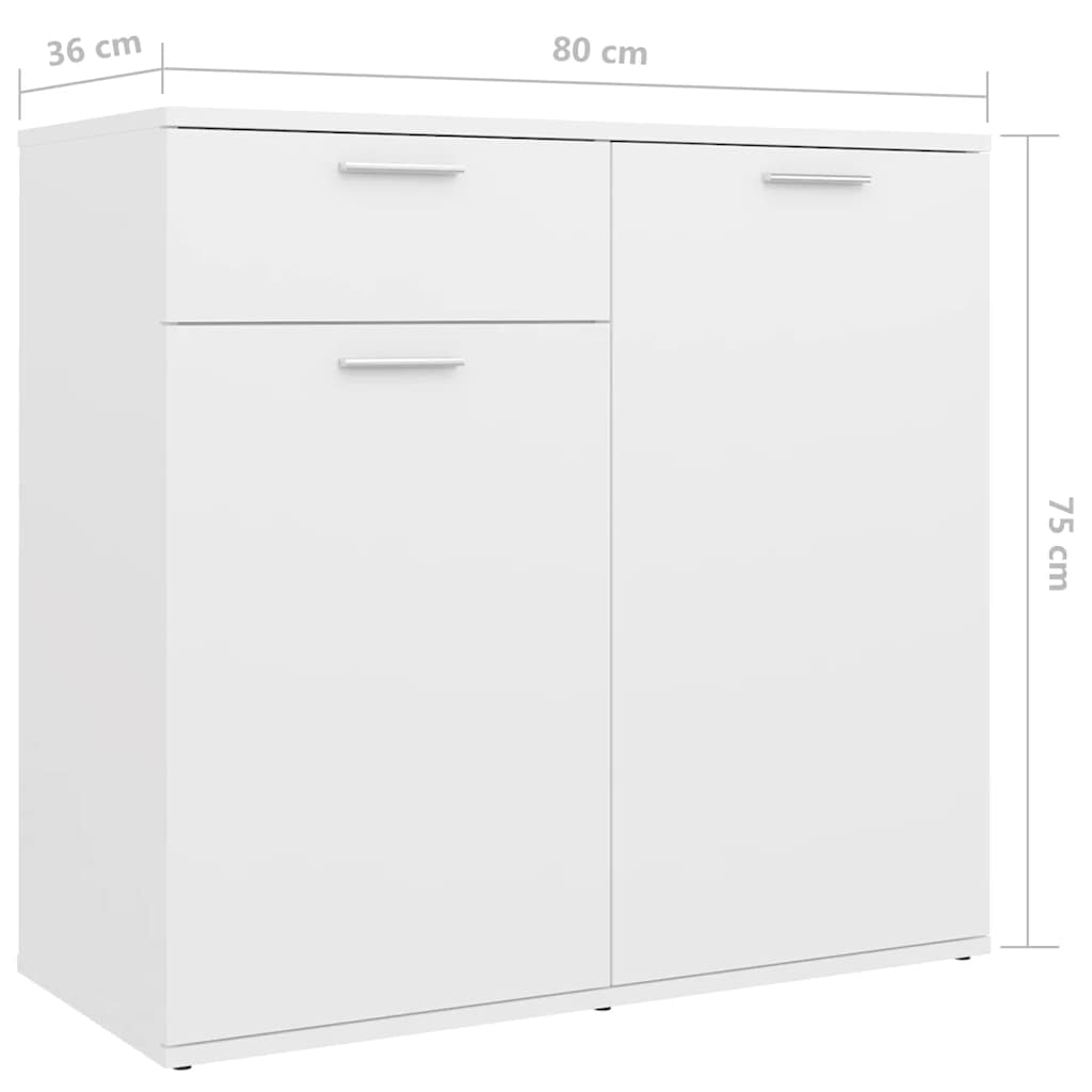 Skjenk hvit 160x36x75 cm konstruert tre vidaXL
