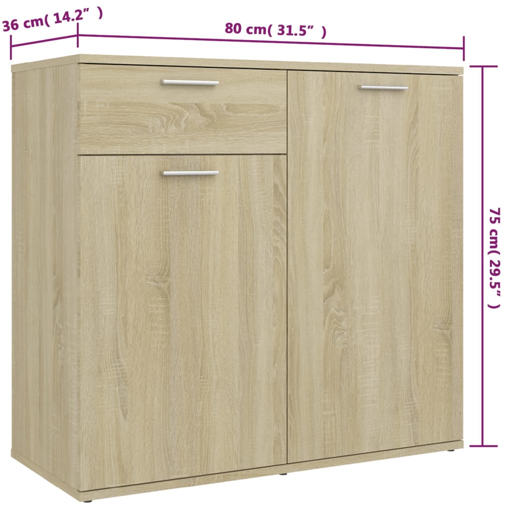 Skjenk sonoma eik 160x36x75 cm konstruert tre vidaXL